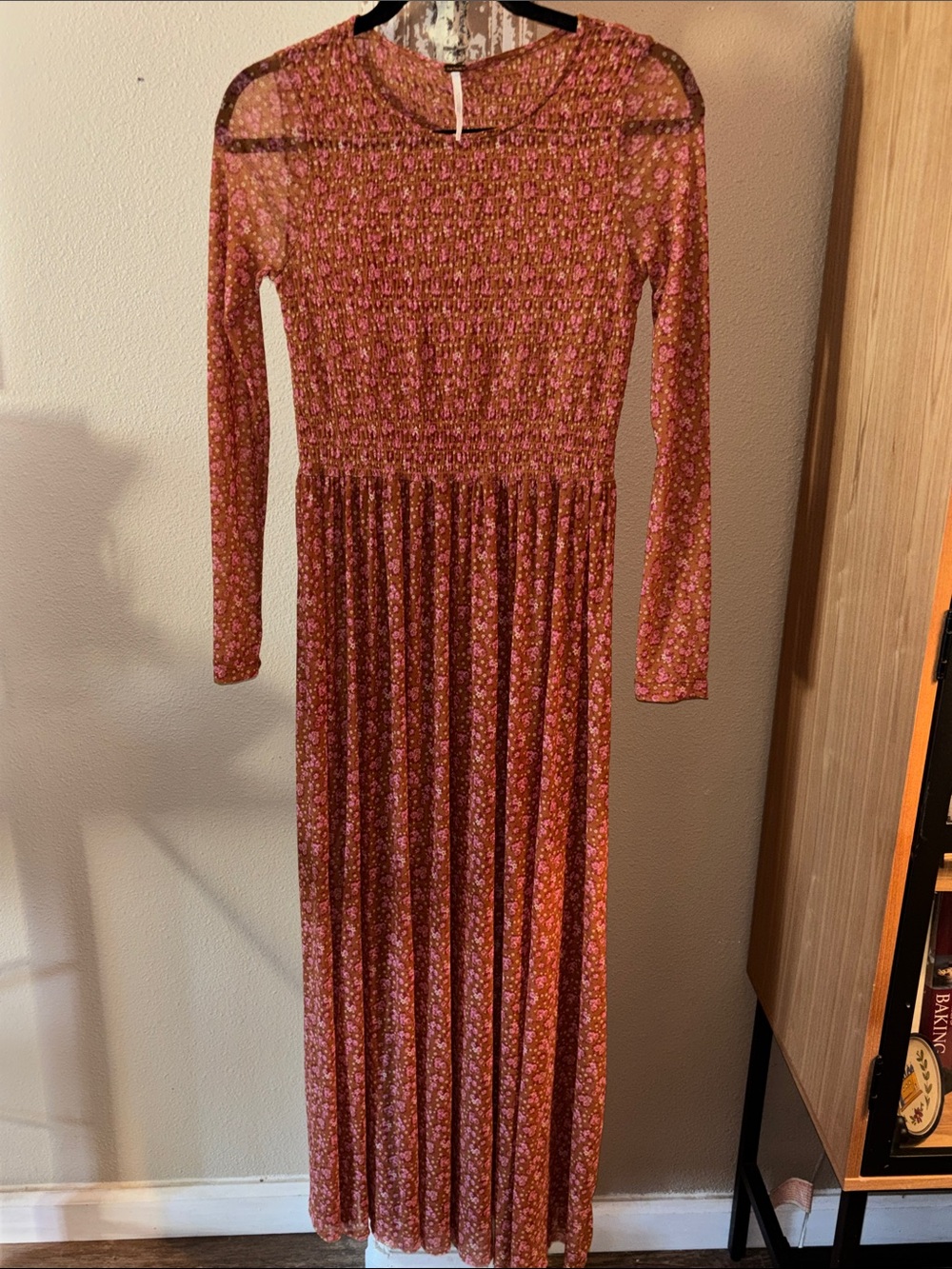 Free people Rustic  Floral Smocked Maxi Dress size XS